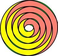 yellow pink spiral