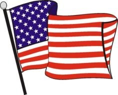 Colorful American Flag clipart