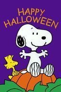 Happy Halloween, Snoopy on pumpkin