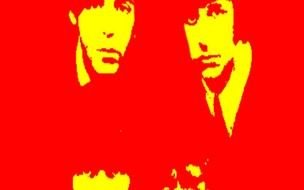 Clip art of red and yellow men