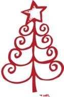 clipart of the red christmas tree