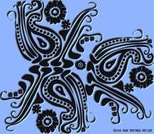 Black Paisley Print Clip Art drawing