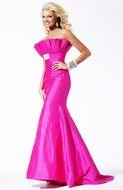 blonde girl in a pink dress