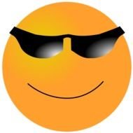 Smiley face with the black glasses clipart