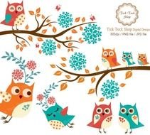 Owl Blossom Clip Art