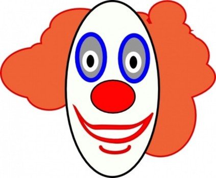 Creepy Clown Face Clip Art N2