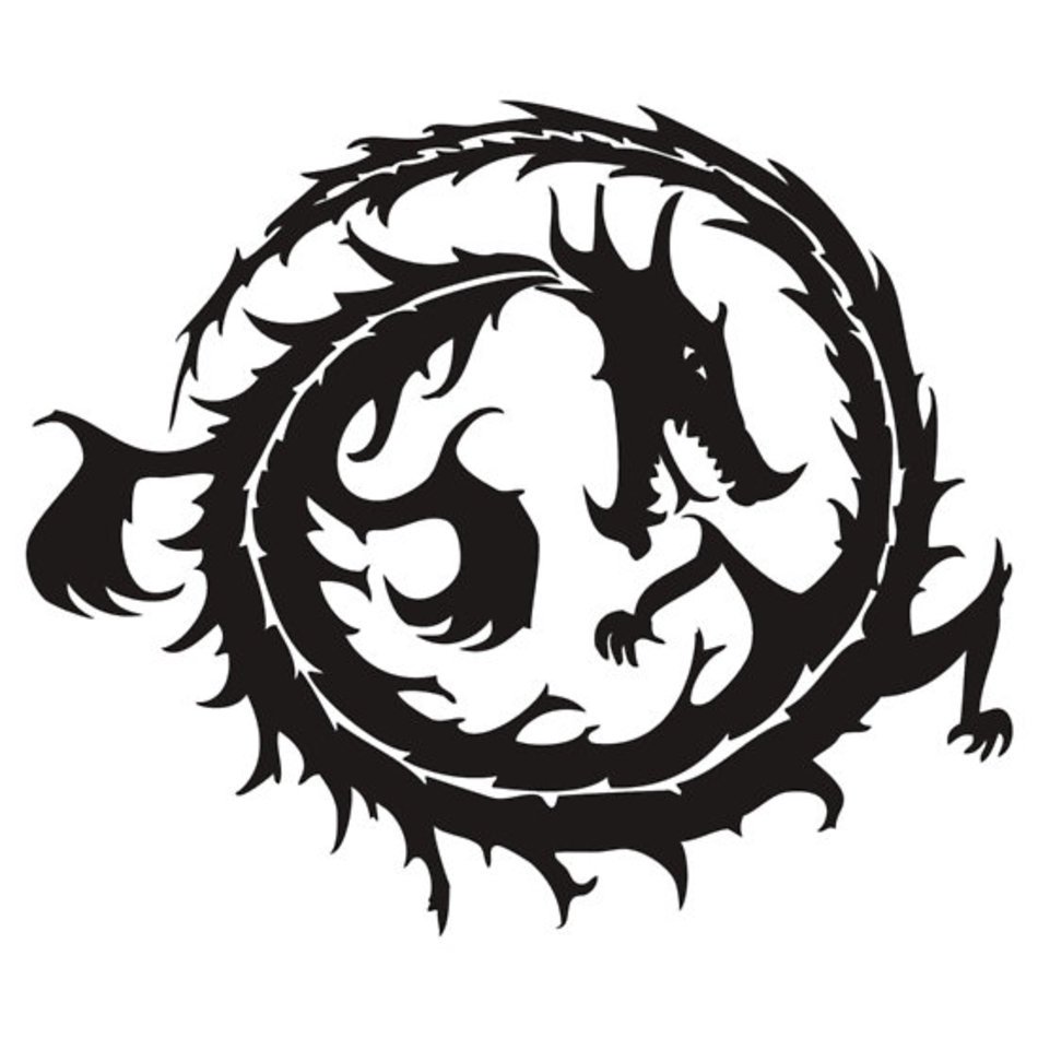 Clip Art Black And White Dragon N9