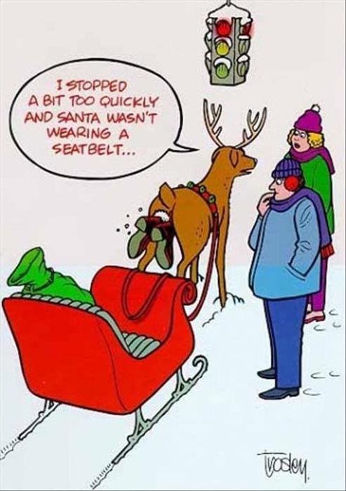 Clipart of Funny Adult Christmas Cartoons