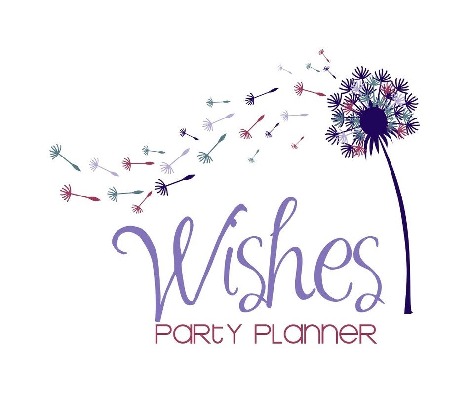 wishes, party planner, drawing with colorful dandelion seed head