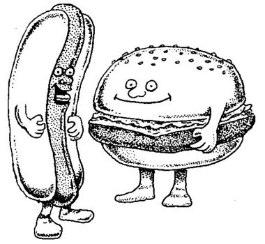 Black And White Hamburger Clip Art