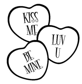 Valentine Heart Candy Coloring Page