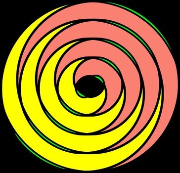 yellow pink spiral
