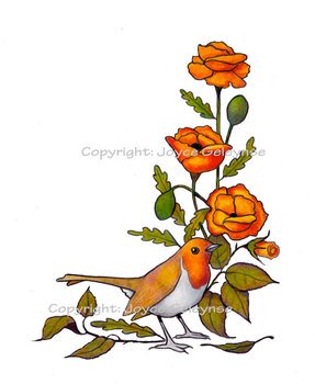 Birds Flowers Border Clip Arts