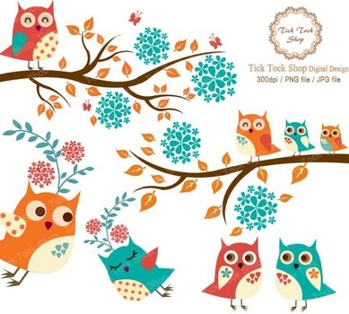Owl Blossom Clip Art