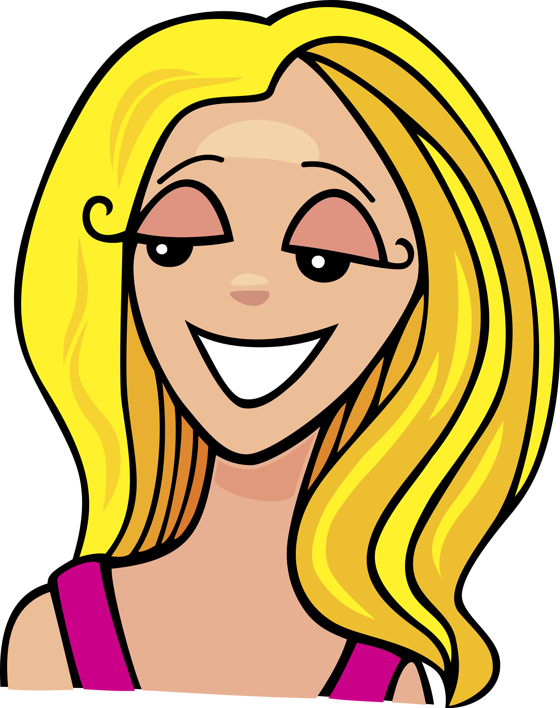 Drawing Of Cartoon Girl With Blonde Hair Free Image Download 8174