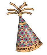 New Years Party Hat Clipart Happy Year Hats