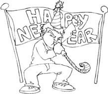 Happy New Year Coloring Pages