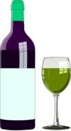 red Wine Bottle And Glass drawing
