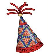 Happy New Year Party Hats Clipart Prints Decorating Festive