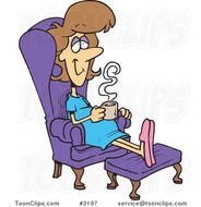 Cartoon Lady Relaxing