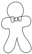 Gingerbread Man Clip Art Black And White