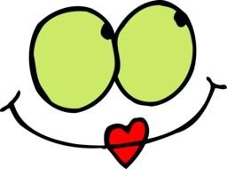 Colorful face with the Google Eyes clipart