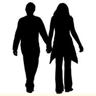 Man And Woman Holding Hands Silhouette
