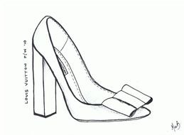 Drawing of Girls Shoe