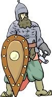 Standing Warrior With Shield Free Clipart
