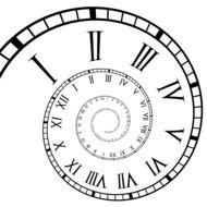 Black and white drawing of the Roman Clock clipart