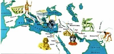Ancient Civilizations Map drawing