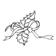 Clipart of Christmas Holly plant