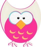 Clip art of pink and white Owl