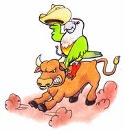 Mexican Bull Riding Cartoon