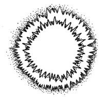 drawn black and white explosion