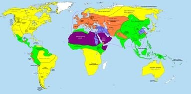 big color World Map drawing