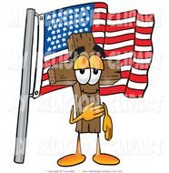 Religion Clip Art Of A Wooden Christian Cross Mascot Cartoon Character