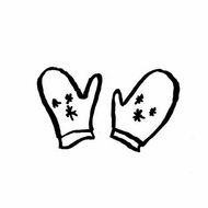 Winter Mittens Clip Art Black And White N2