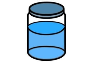 glass jar with blue liquid as a graphic illustration