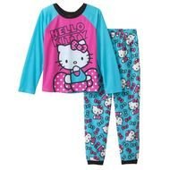pink and blue Hello Kitty pajamas