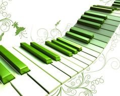 Green Piano drawing