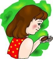 Girl hand bug drawing