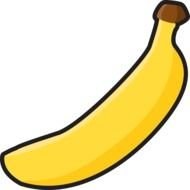 drawing of a yellow banana on a white background