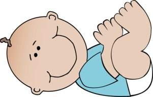 painted baby in a blue t-shirt
