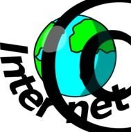 internet symbol on globe background
