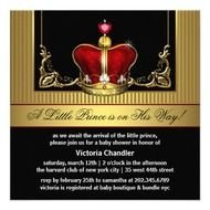 Black And Gold Prince Baby Shower Invitations This Elegant