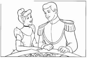 Cinderella And Prince Coloring Pages