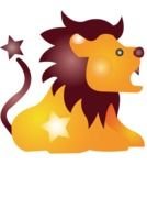 Cartoon Lion with star on tip of tail, Clip Art