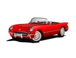 Clip art of red Corvette Logo