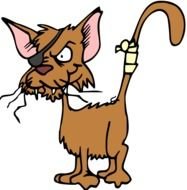 Clip art of cat fighter